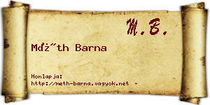Méth Barna névjegykártya
